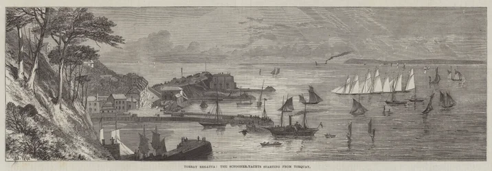 Regata de Torbay, los goletas-yates partiendo de Torquay